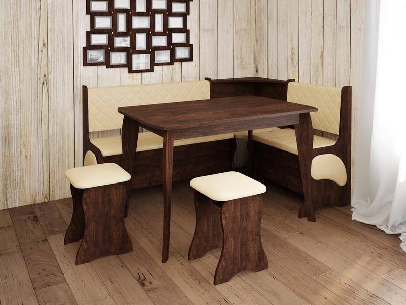 кухонный уголок (старый дуб-кож.зам бежевый) в Нижневартовске