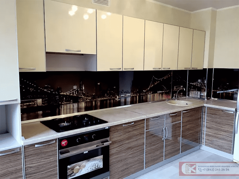 кухня модерн кремовая и зебрано в Нижневартовске