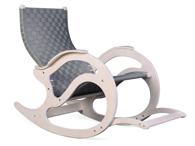 кресло-качалка тенария 2 серый/каркас белый ясень в Нижневартовске