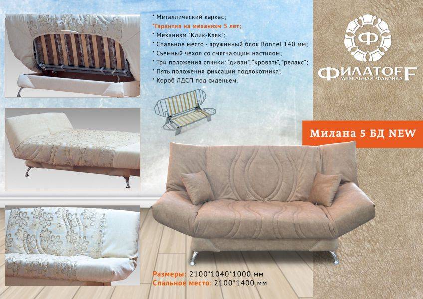 чехловой диван на металлокаркасе милана 5 бд в Нижневартовске