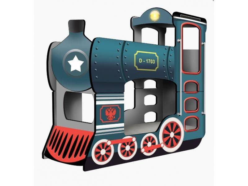 двухъярусная кровать - паровоз dreamtrain синий в Нижневартовске