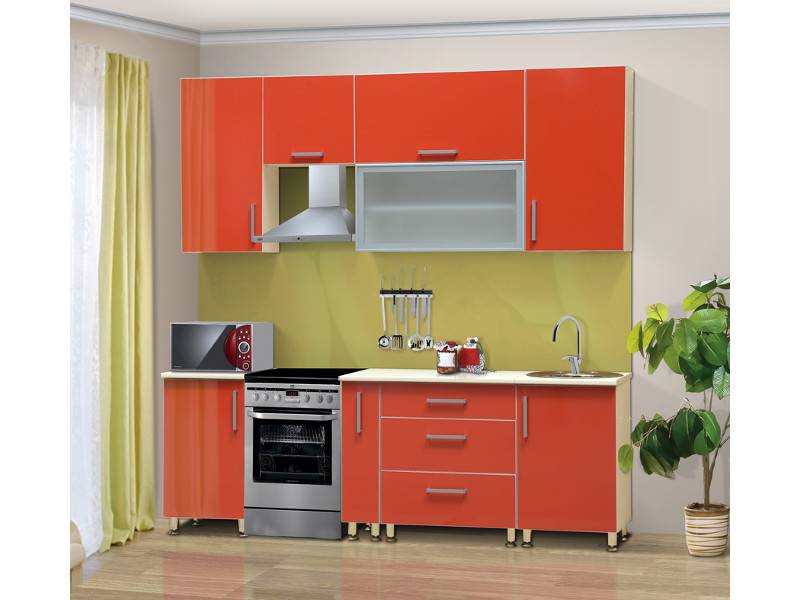 кухонный гарнитур прямой черри в Нижневартовске