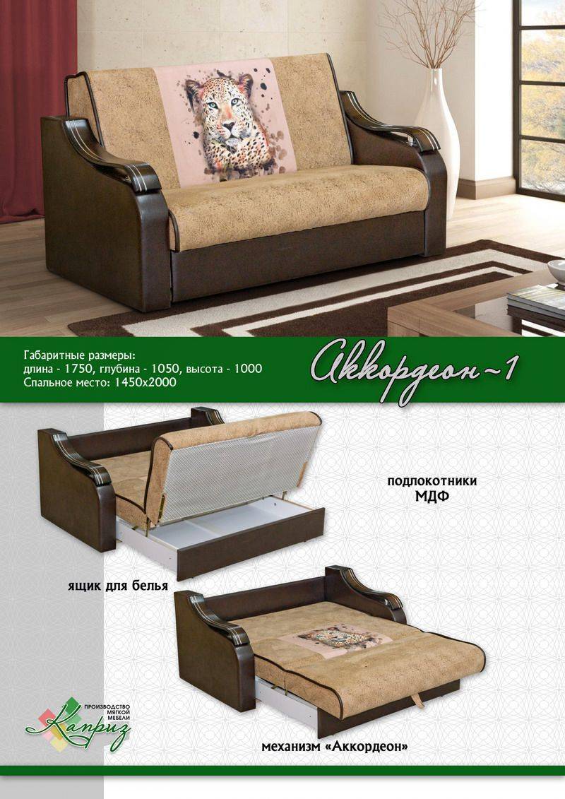 диван прямой аккордеон-1 в Нижневартовске
