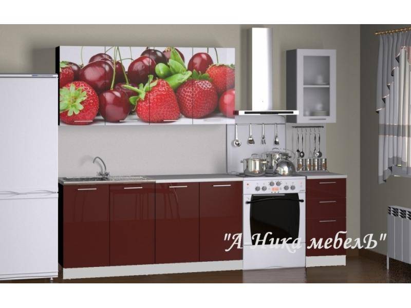 глянцевая прямая кухня бордо аника в Нижневартовске