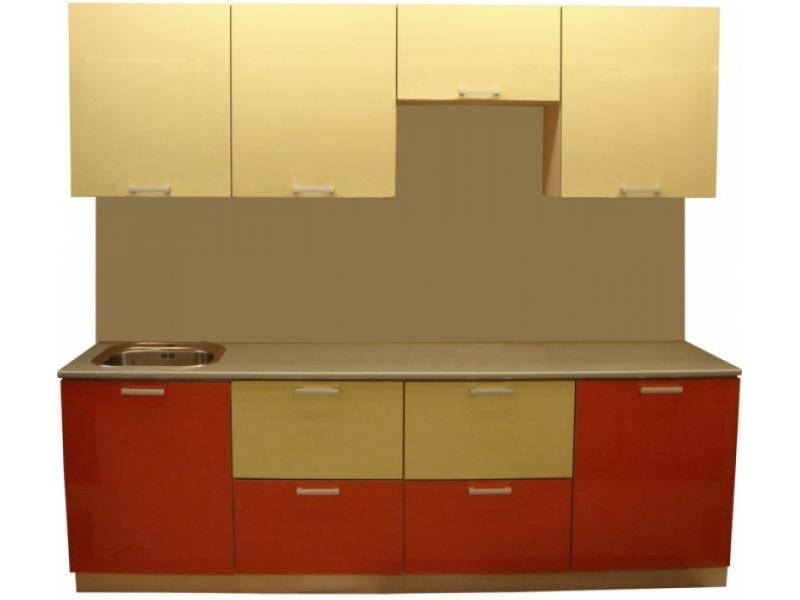 кухня прямая акрилайн оранж ваниль в Нижневартовске