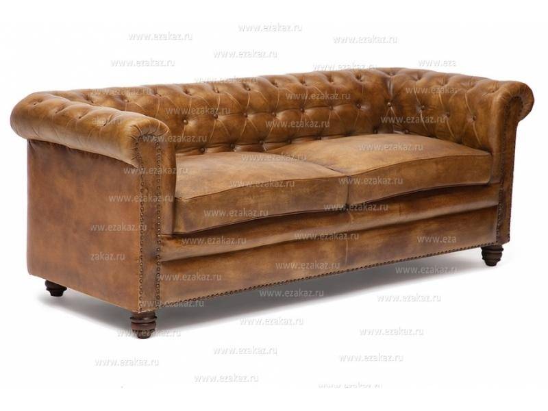 диван 3-х местный честер3-х местный из натуральной кожи в Нижневартовске