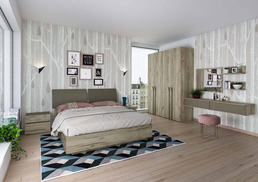 спальный гарнитур асти мдф базальт/корпус серый craft в Нижневартовске