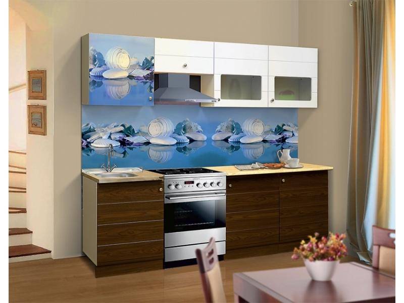 кухонный гарнитур прямой олимпия 14 фасад ракушки в Нижневартовске