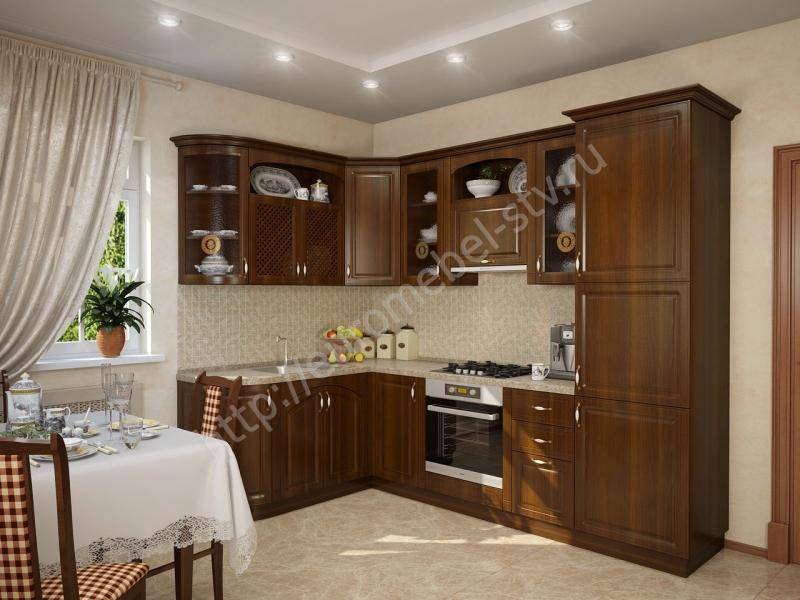 кухонный гарнитур угловой юлия - орех в Нижневартовске