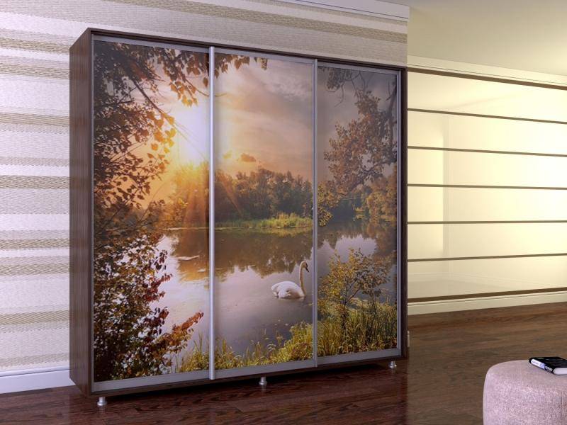 большой шкаф-купе оникс с фотопечатью в Нижневартовске