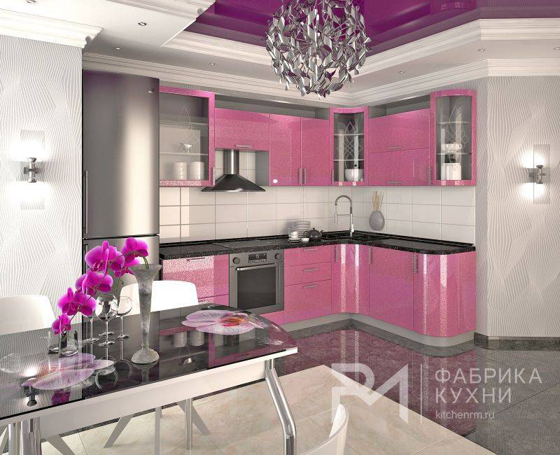 яркая кухня лиловый металлик в Нижневартовске
