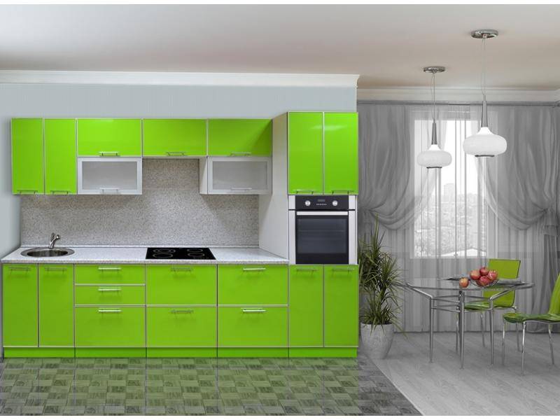 кухня прямая зеленая в Нижневартовске