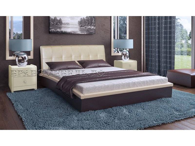 кровать севилья из экокожи с мягким изголовьем в Нижневартовске