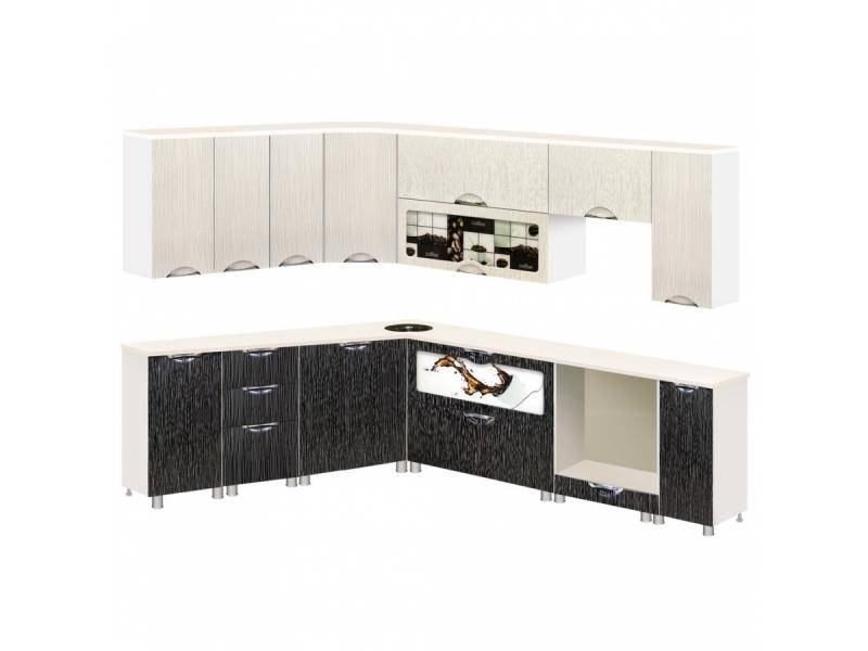 двухцветная угловая кухня стиль 2 в Нижневартовске