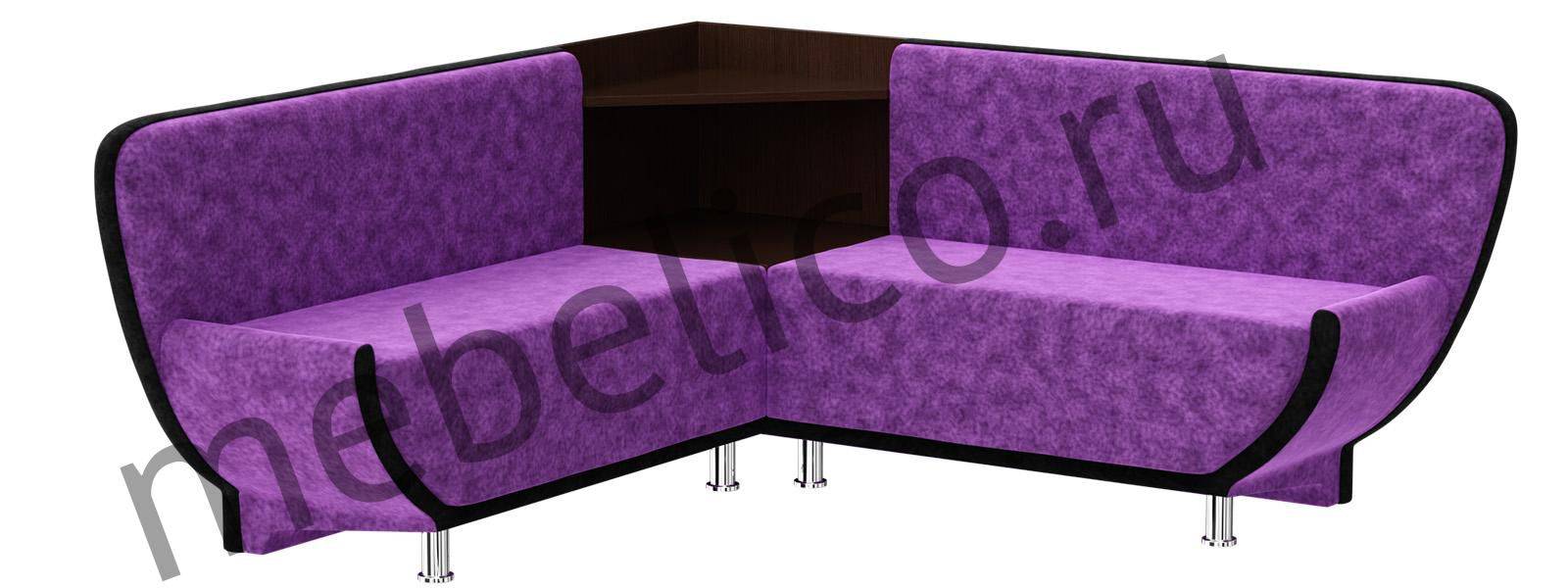 кухонный диван лотос - вельвет люкс фиолетовый черный в Нижневартовске