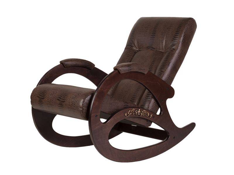 кресло-качалка тенария 1 крокодил темный/каркас темно-коричневый в Нижневартовске
