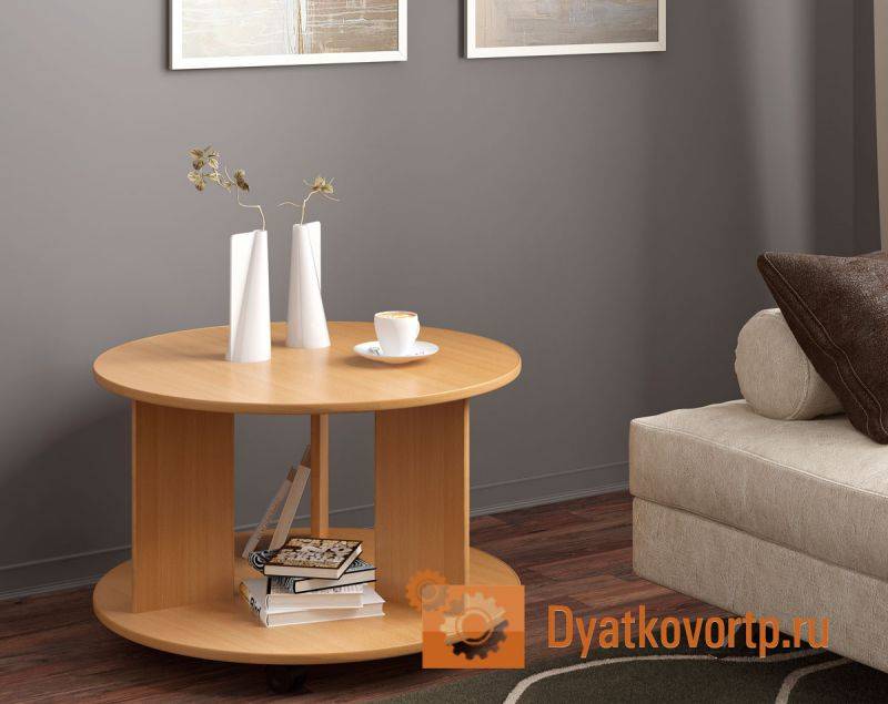 светлый овальный журнальный столик 7 в Нижневартовске