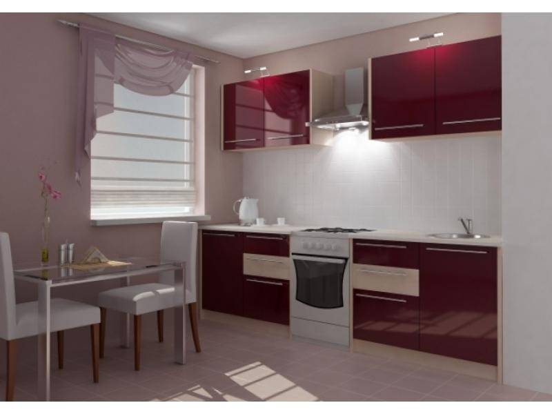 кухонный гарнитур прямой бордо в Нижневартовске