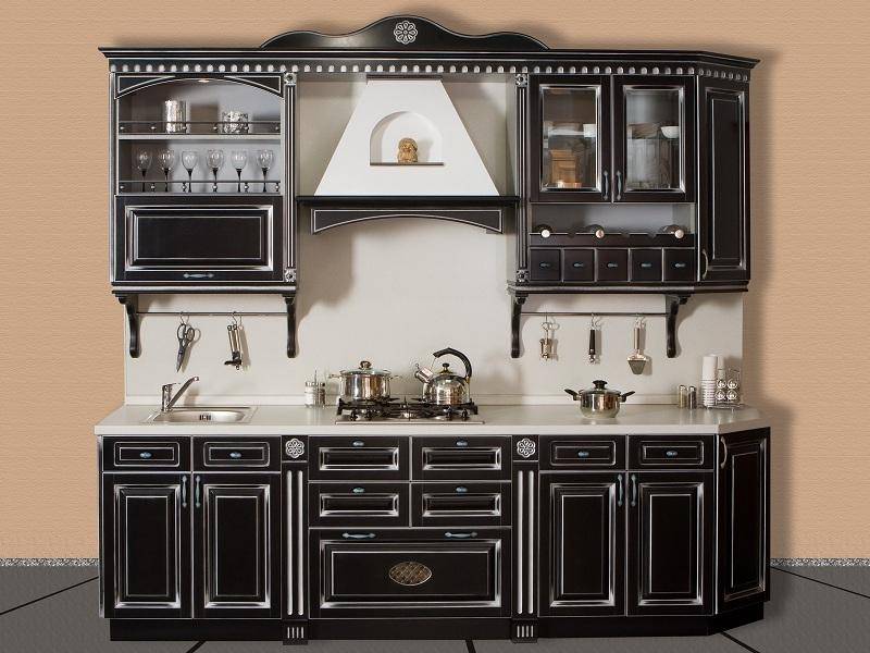 кухонный гарнитур береза цвет черный-патина серебро в Нижневартовске