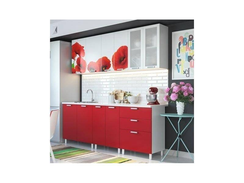 кухонный гарнитур с фотопечатью маки в Нижневартовске