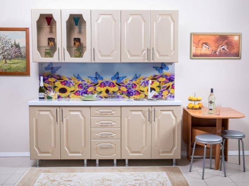 кухня прямая вета-14 шампань глянец в Нижневартовске