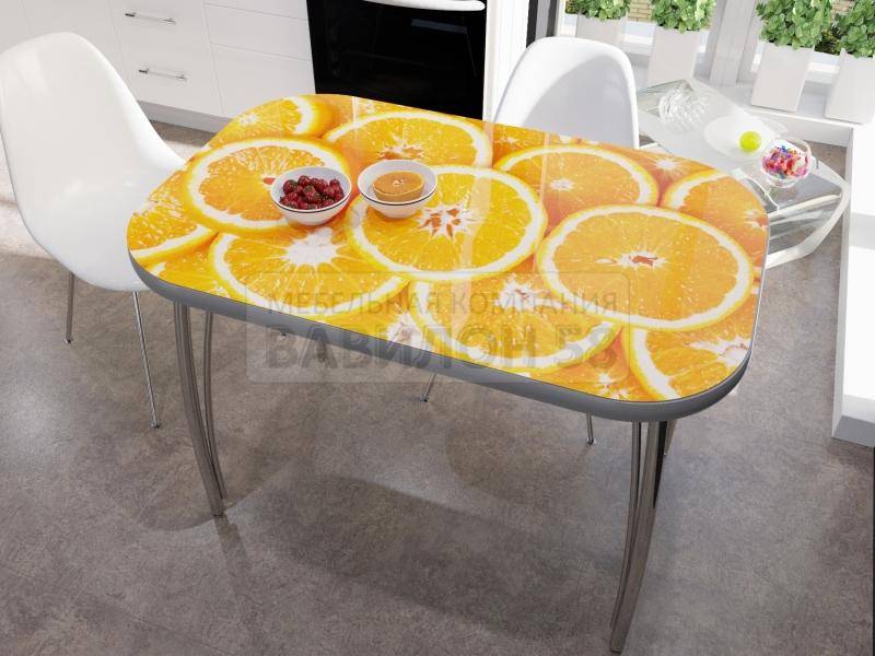 стол со стеклом апельсины в Нижневартовске
