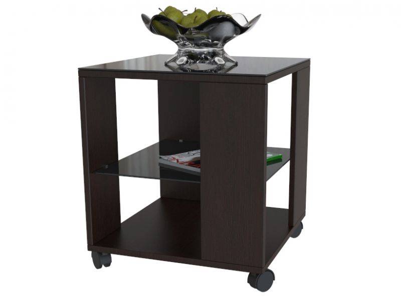 стол журнальный beautystyle 6 венге/стекло черное в Нижневартовске