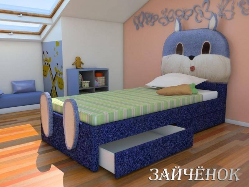 кровать зайка с мягким изголовьем кожа в Нижневартовске