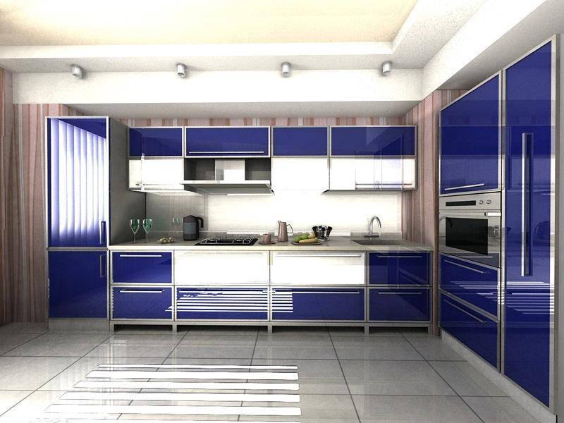 угловая синяя кухня в Нижневартовске