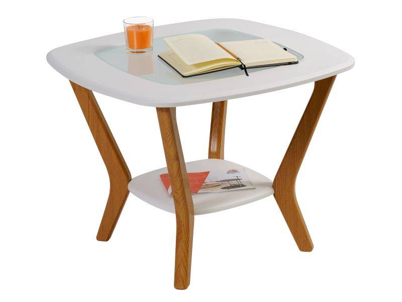 стол журнальный мельбурн со стеклом белый в Нижневартовске