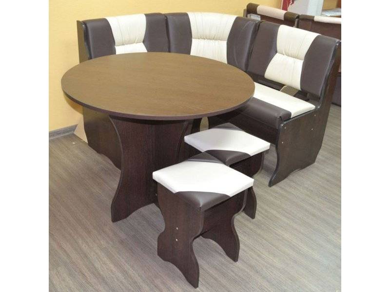 кухонный уголок фантазия, венге темный, к/з шоколадный + молочный в Нижневартовске