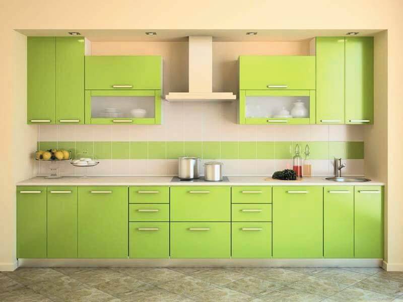 прямой кухонный гарнитур салатовый пвх в Нижневартовске