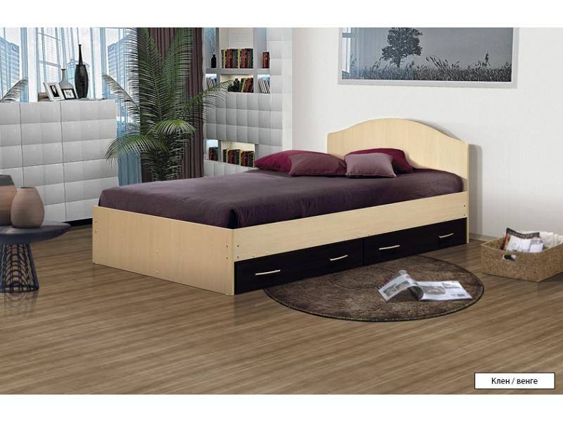 кровать с двумя ящиками с фигурной спинкой в Нижневартовске