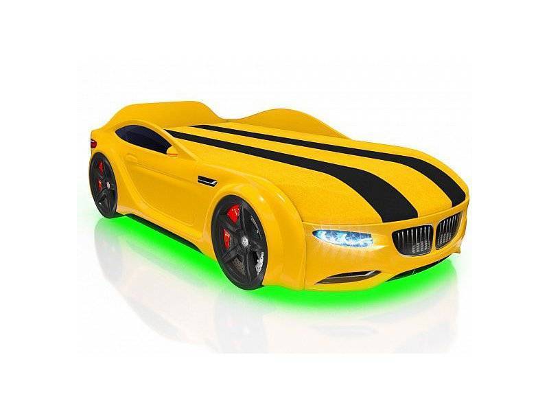 кровать-машинка romack junior желтая в Нижневартовске