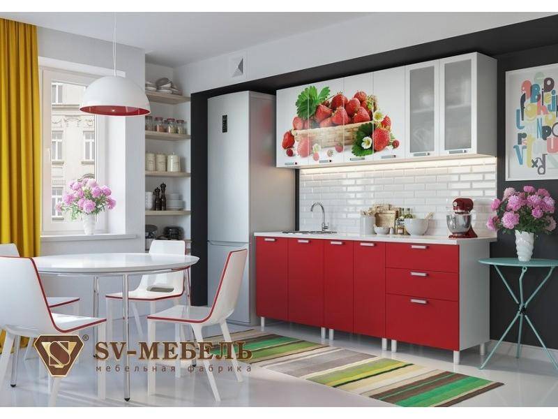 кухня с фотопечатью клубника в Нижневартовске