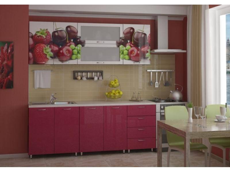 кухня с фотопечатью клубника с вишней в Нижневартовске