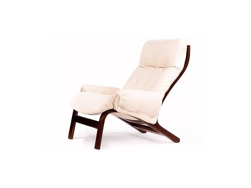 кресло альбано с подлокотниками эко-кожа крем, каркас вишня в Нижневартовске