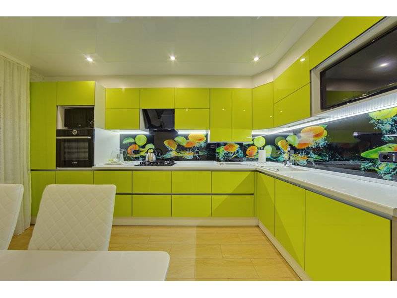глянцевая кухня в современном стиле lemon drop в Нижневартовске