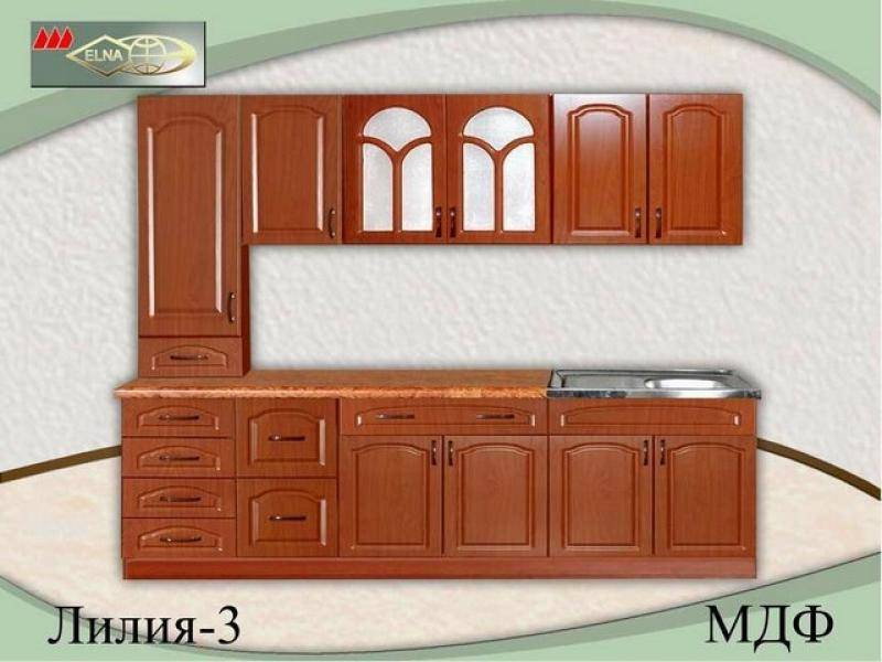 кухня прямая лилия 3 (мдф) в Нижневартовске