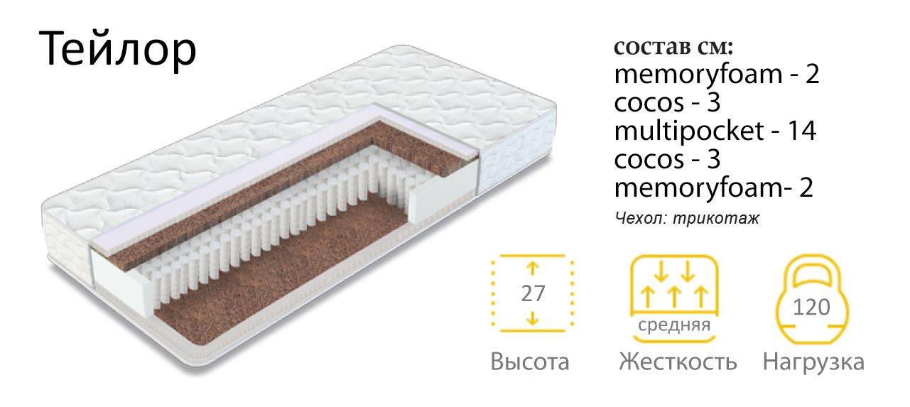 матрас универсальный тейлор в Нижневартовске