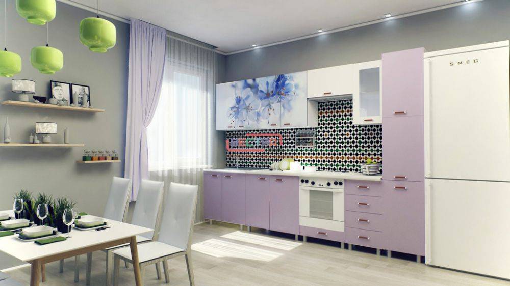 кухня фиалка фото лдсп фиолетовый / синие цветы в Нижневартовске