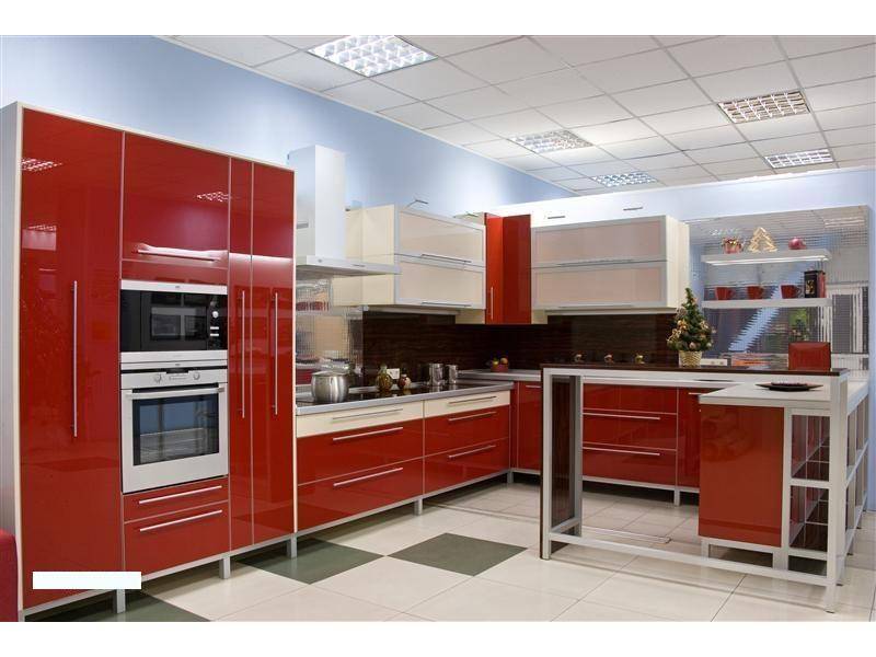 кухня пластик в алюминиевой рамке (темный оранж) в Нижневартовске