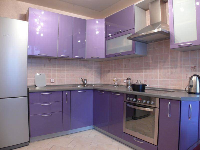 кухня сиреневая угловая в Нижневартовске