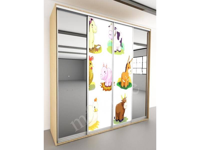 шкаф-купе зоопарк-4 сзеркалом в Нижневартовске