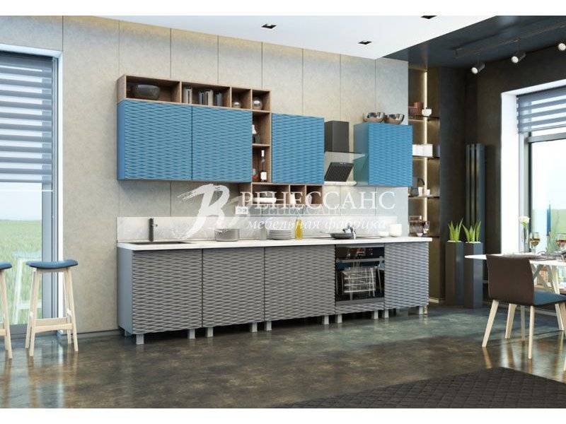 оригинальная кухня с рельефными фасадами релья в Нижневартовске