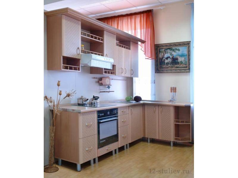 кухонный гарнитур угловой скиф рогожка в Нижневартовске