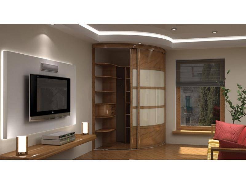 радиусный шкаф-купе в гостиную в Нижневартовске