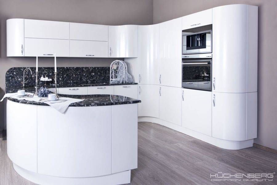 радиусная угловая кухня loft kristall в Нижневартовске