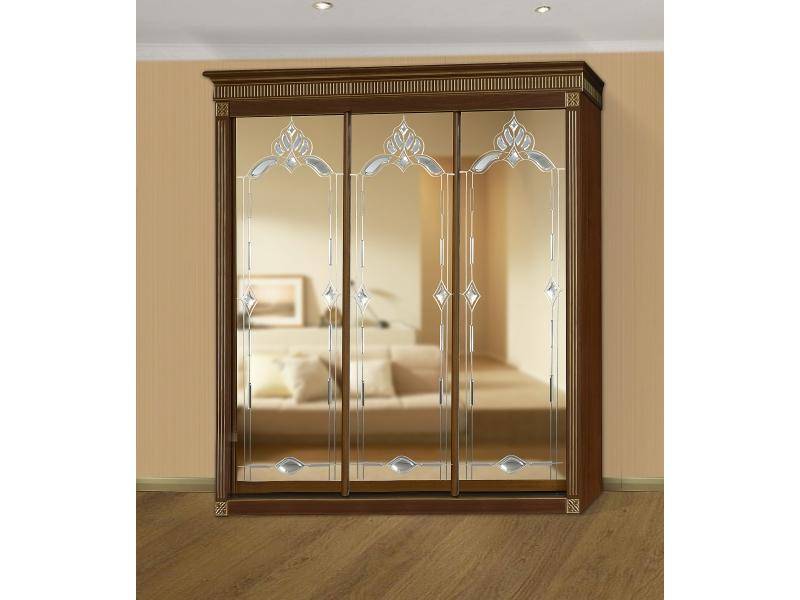 шкаф 3 створки с зеркалами классика 2 в Нижневартовске