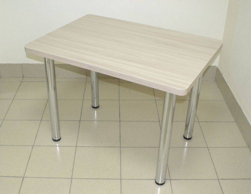 стол обеденный романтик (ноги хром), ясень шимо светлый в Нижневартовске